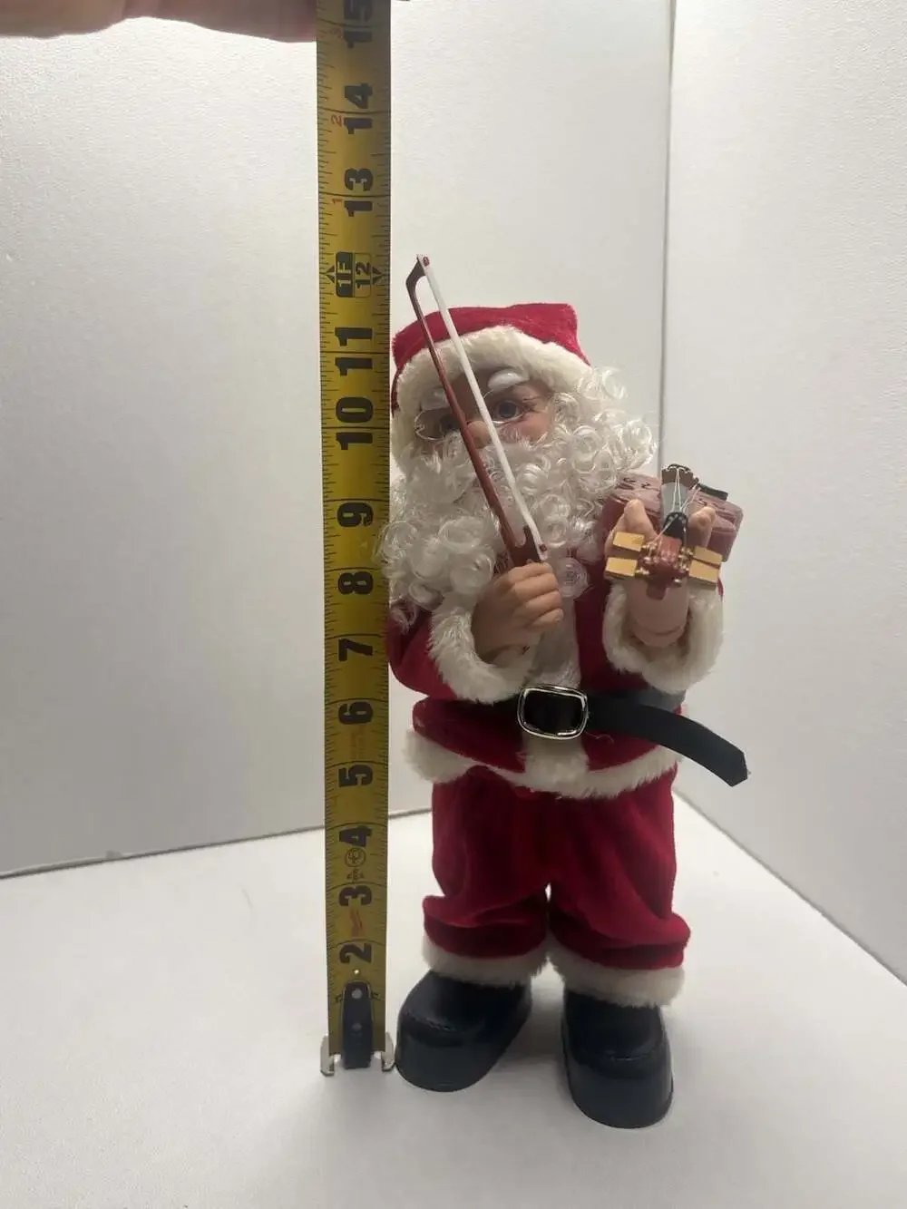 (UnTested )Vintage 12-inch Animated Santa Claus Playing Violin Figure